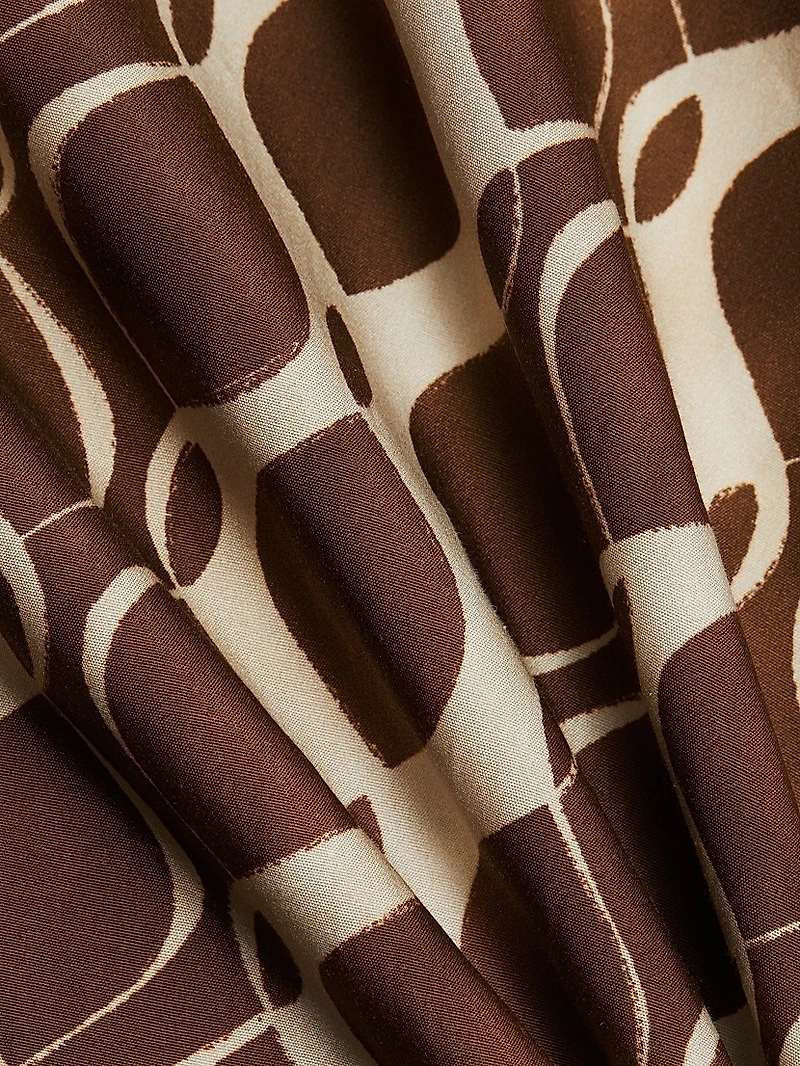 Amati Abstract Cotton Tie-Waist Midi-Dress