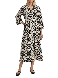 Alice Abstract Cotton Midi-Dress