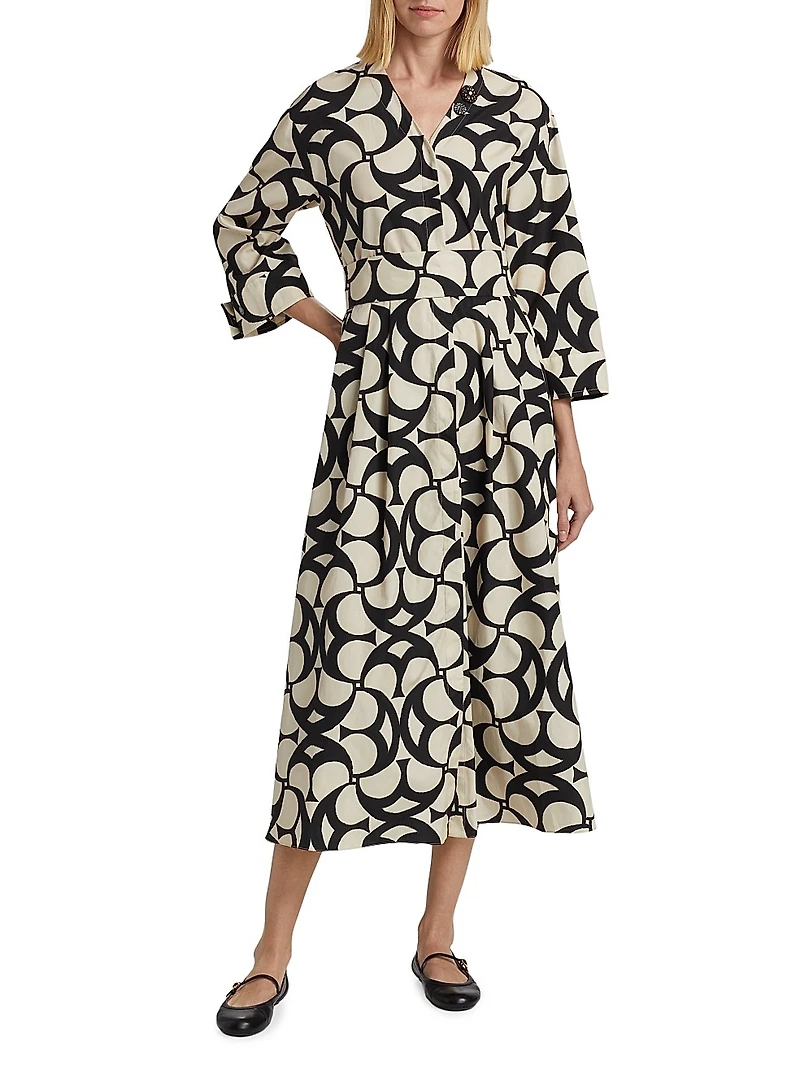 Alice Abstract Cotton Midi-Dress