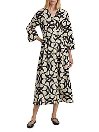 Alice Abstract Cotton Midi-Dress