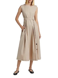 Amina Cotton Tie-Waist Midi Dress