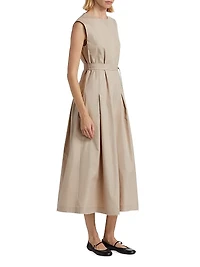 Amina Cotton Tie-Waist Midi Dress