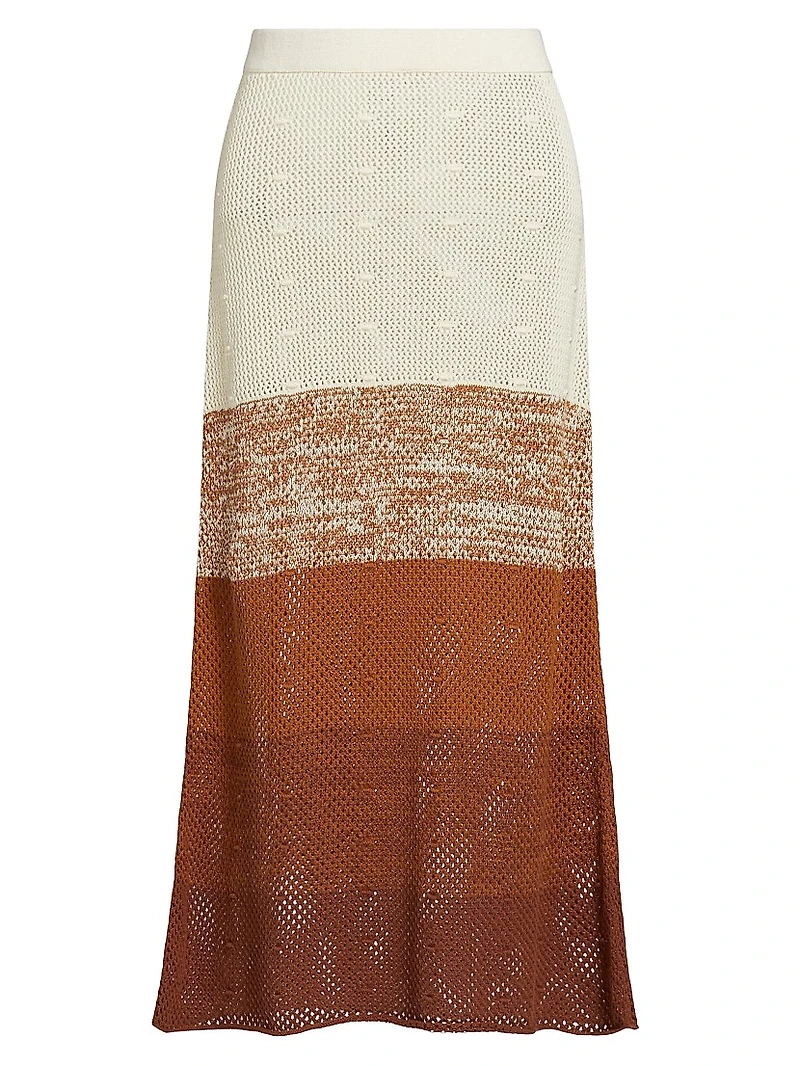 Ofrenda Gradient Crochet Midi-Skirt