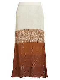 Ofrenda Gradient Crochet Midi-Skirt