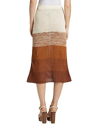 Ofrenda Gradient Crochet Midi-Skirt