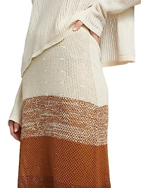 Ofrenda Gradient Crochet Midi-Skirt