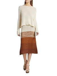 Ofrenda Gradient Crochet Midi-Skirt