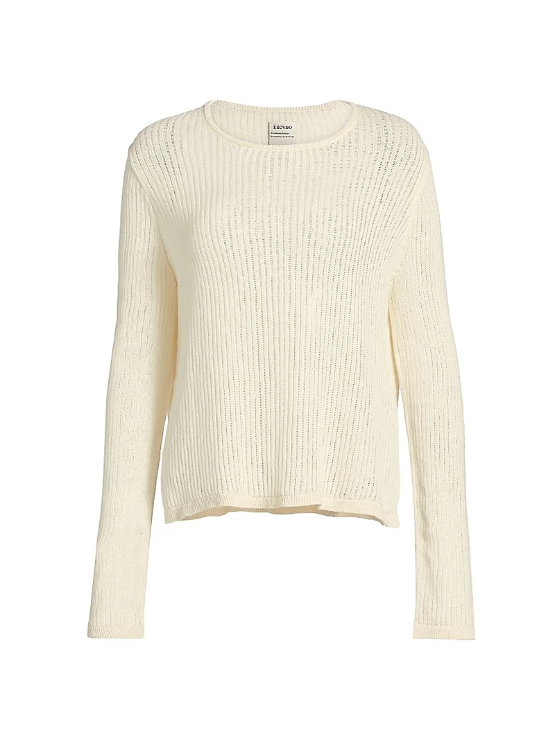 Spondylus Onda Rib-Knit Crewneck Sweater
