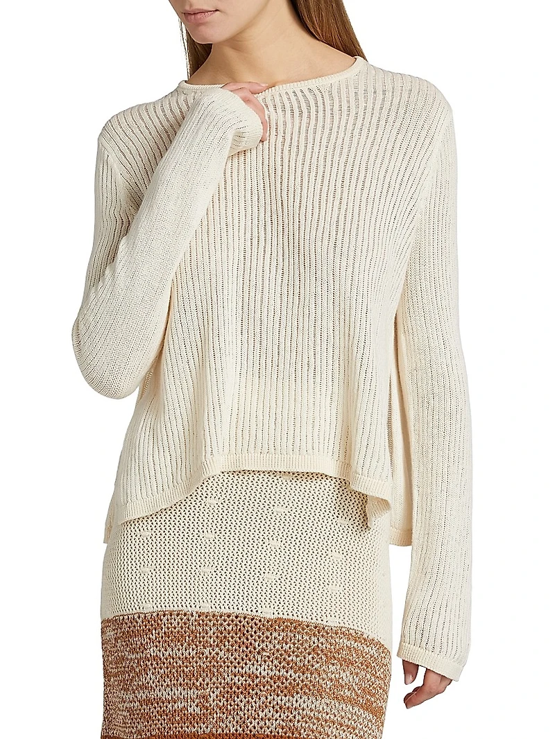 Spondylus Onda Rib-Knit Crewneck Sweater