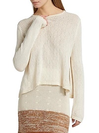 Spondylus Onda Rib-Knit Crewneck Sweater