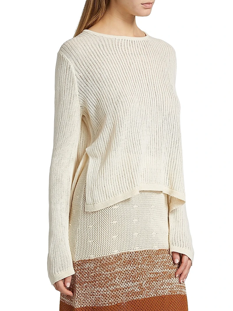 Spondylus Onda Rib-Knit Crewneck Sweater