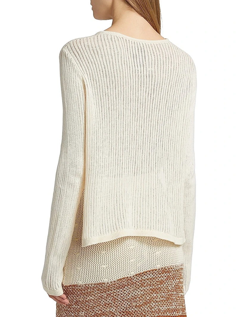 Spondylus Onda Rib-Knit Crewneck Sweater