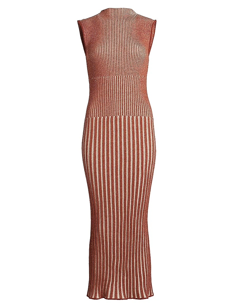 Spondylus Golfo Rib-Knit Midi-Dress