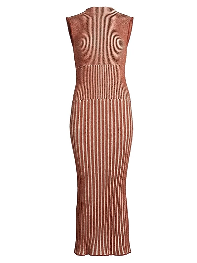 Spondylus Golfo Rib-Knit Midi-Dress