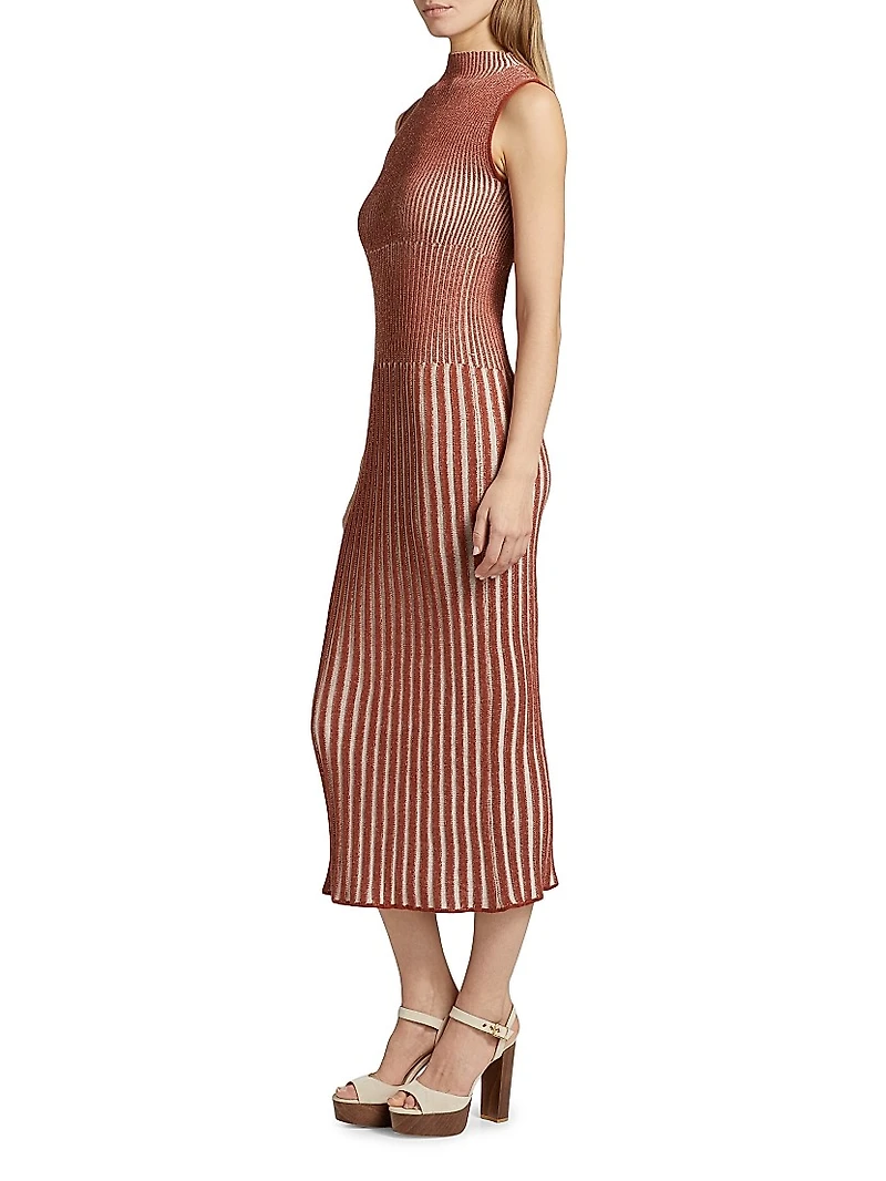 Spondylus Golfo Rib-Knit Midi-Dress
