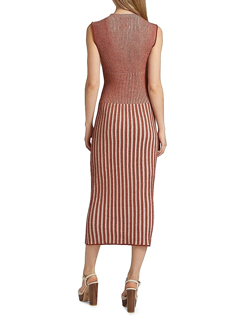Spondylus Golfo Rib-Knit Midi-Dress