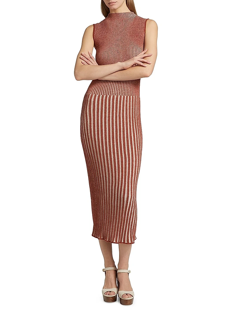 Spondylus Golfo Rib-Knit Midi-Dress