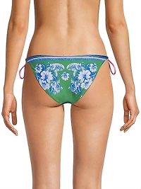 Floral Mixed Scarves Bikini Bottom