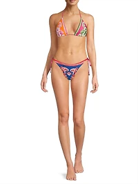 Floral Mixed Scarves Bikini Bottom