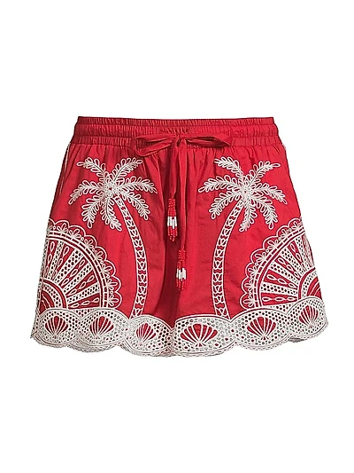 Palm Trees Crochet Shorts