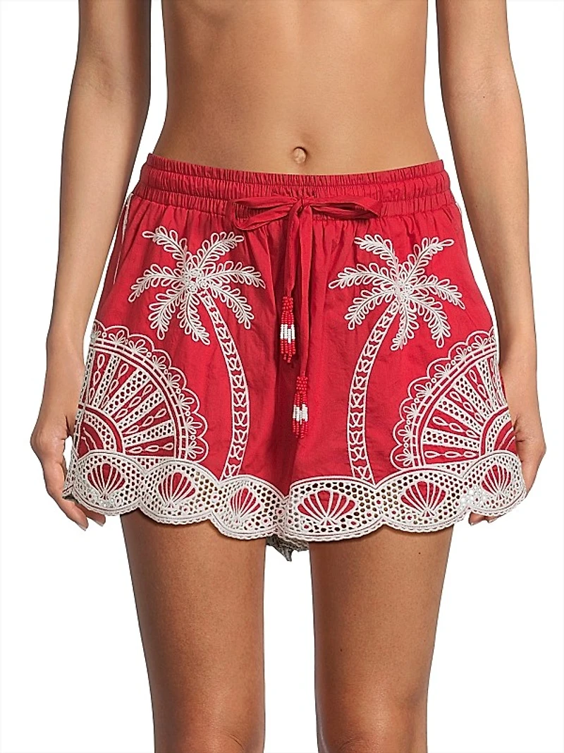 Palm Trees Crochet Shorts