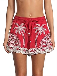 Palm Trees Crochet Shorts