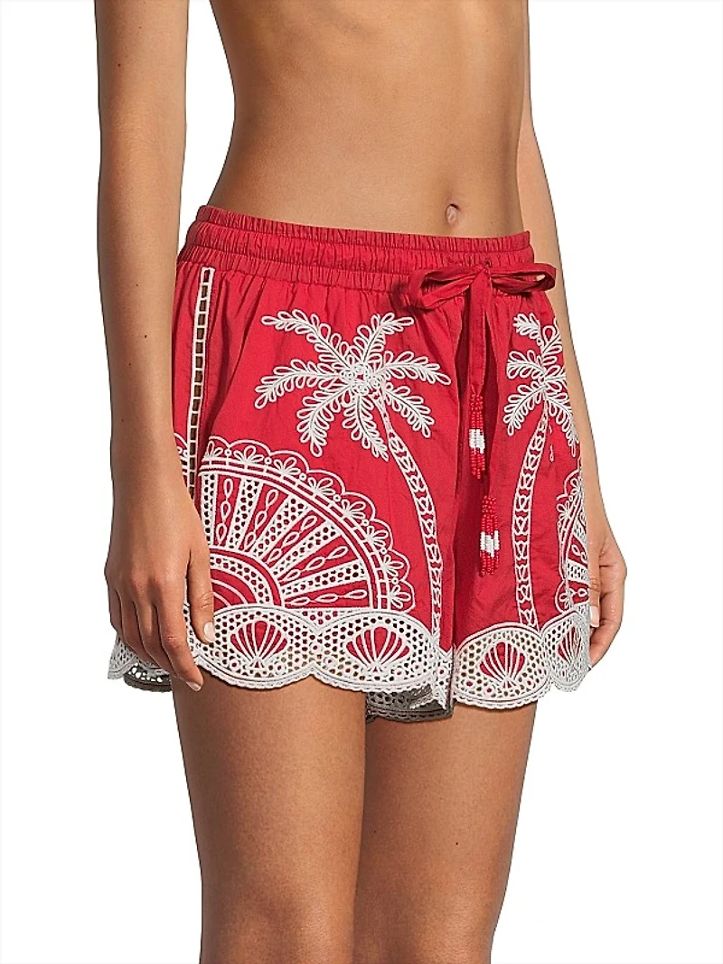Palm Trees Crochet Shorts