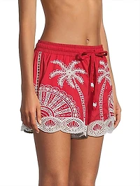 Palm Trees Crochet Shorts