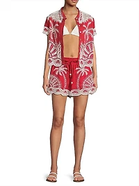 Palm Trees Crochet Shorts