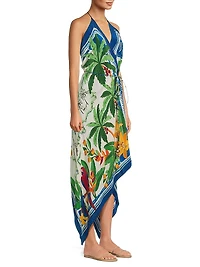 Tropical Destination Handkerchief Cover-Up Maxi Dress