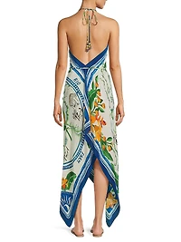 Tropical Destination Handkerchief Cover-Up Maxi Dress