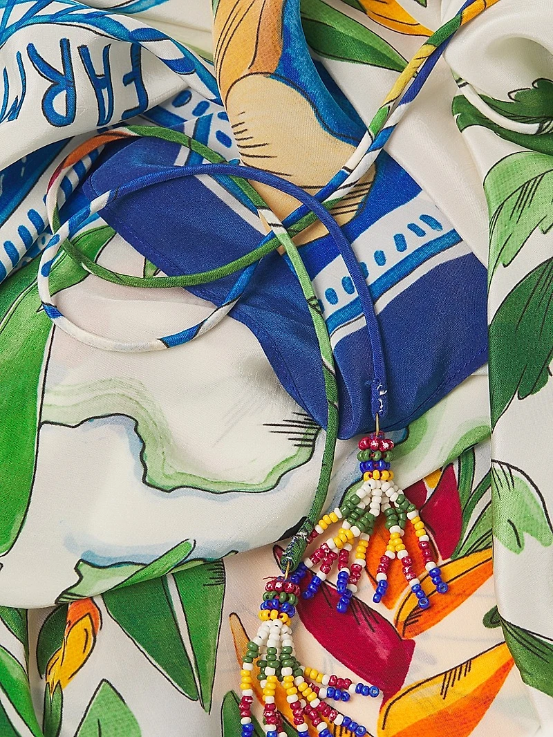 Tropical Destination Handkerchief Cover-Up Maxi Dress