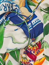 Tropical Destination Handkerchief Cover-Up Maxi Dress