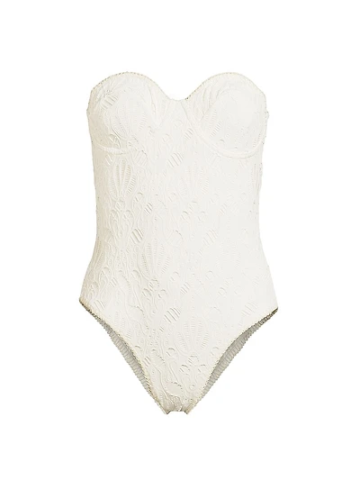 Seashell Eyelet One-Piece Swimsuit