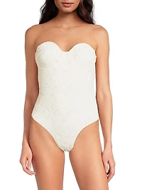 Seashell Eyelet One-Piece Swimsuit