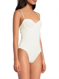 Seashell Eyelet One-Piece Swimsuit