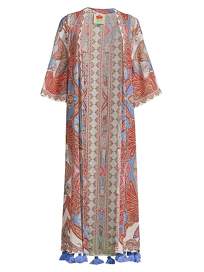Jandaya Mixed-Print Cover-Up Robe