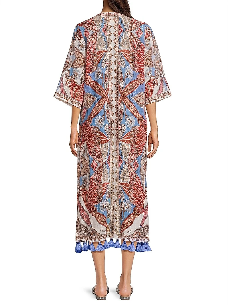 Jandaya Mixed-Print Cover-Up Robe