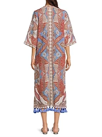 Jandaya Mixed-Print Cover-Up Robe
