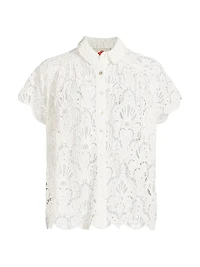 Seashell Eyelet Cover-Up Shirt