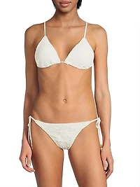 Seashell Eyelet Triangle Bikini Top