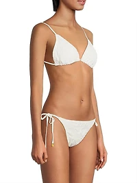Seashell Eyelet Triangle Bikini Top