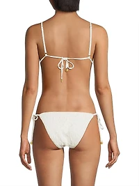 Seashell Eyelet Triangle Bikini Top