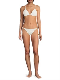 Seashell Eyelet Triangle Bikini Top