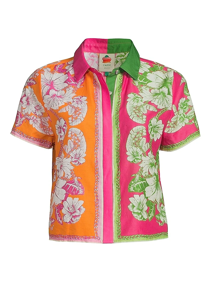 Floral Elegance Print Cover-Up Shirt