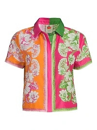 Floral Elegance Print Cover-Up Shirt
