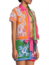 Floral Elegance Print Cover-Up Shirt