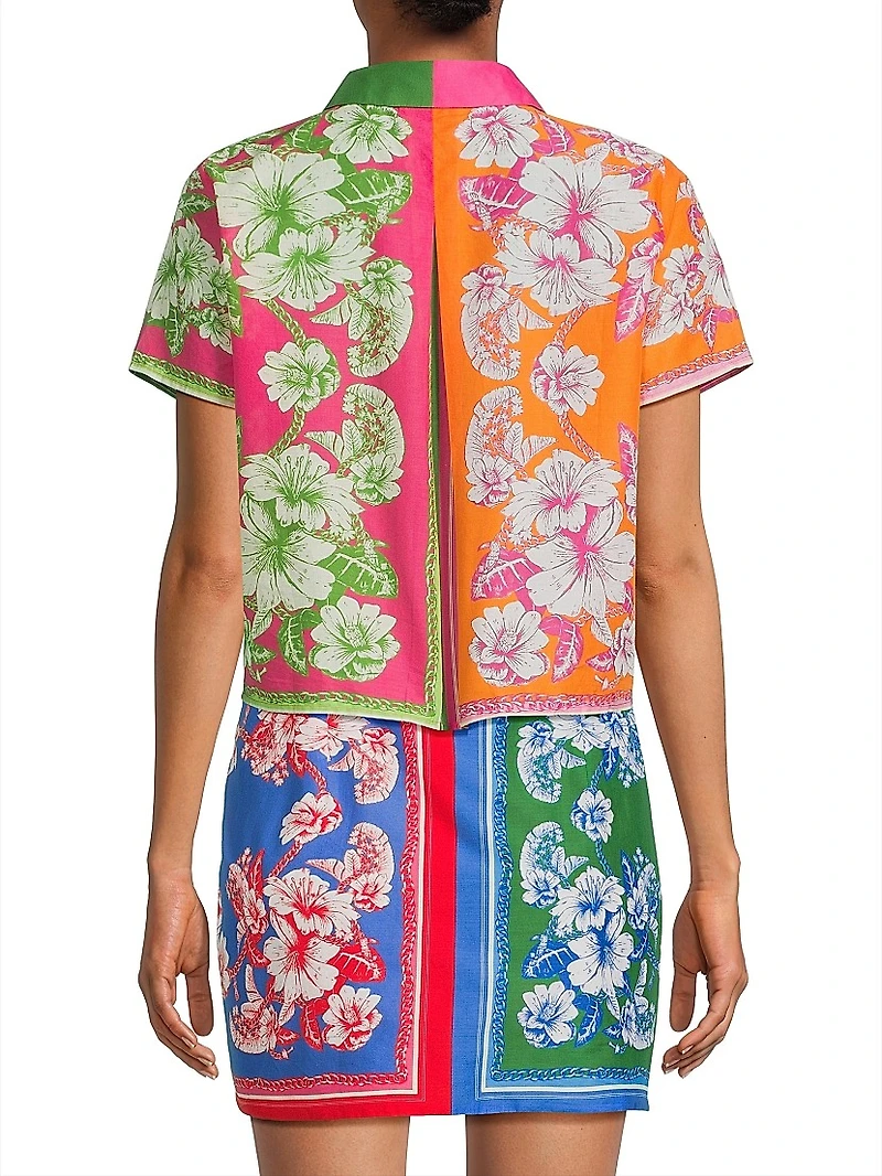 Floral Elegance Print Cover-Up Shirt