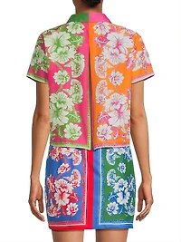 Floral Elegance Print Cover-Up Shirt