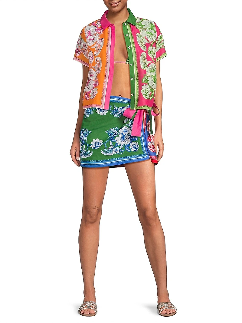 Floral Elegance Print Cover-Up Shirt